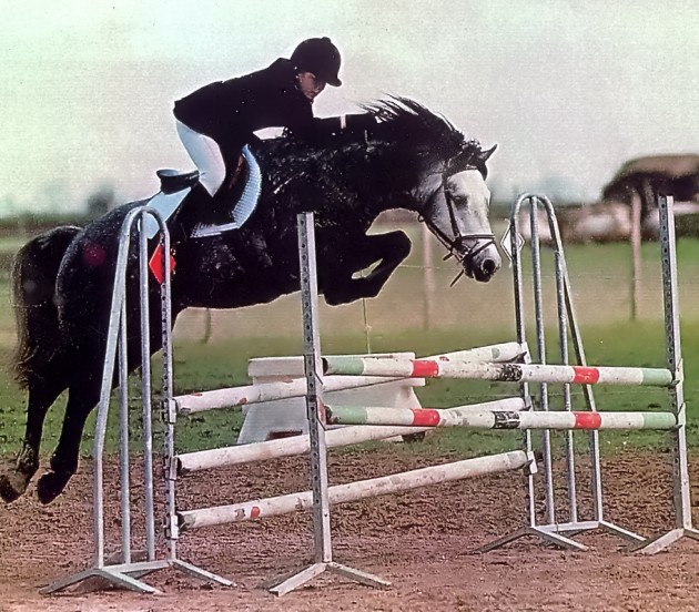 Jumping in France as a young pony